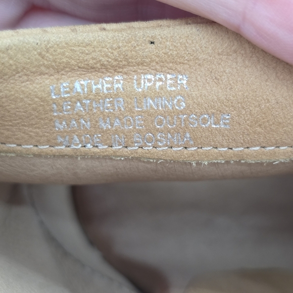 Miz Mooz Womens Leather Slide Wedge Sandals Kenzie Wheat Heels Shoes Size 38 - Picture 11 of 15